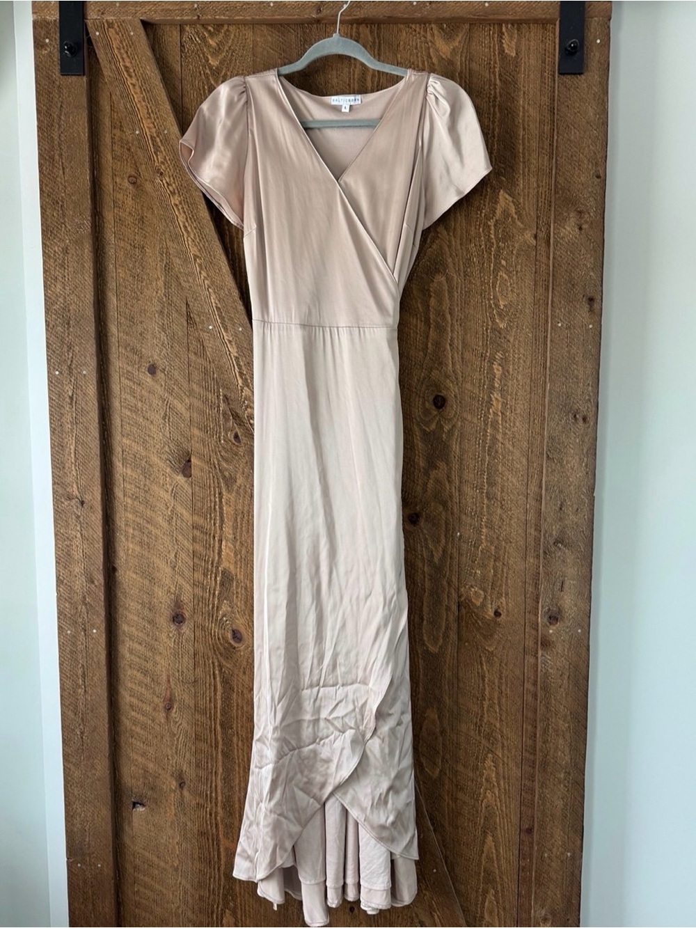 Light Pink Wrap-Style Maxi Dress by Unknown Brand